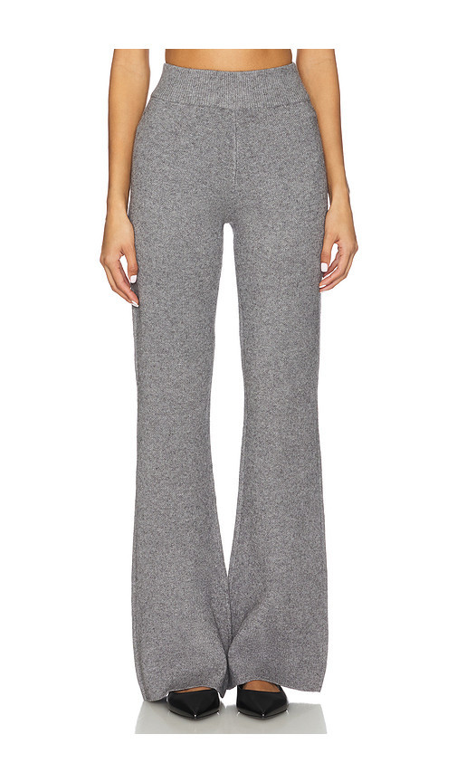 SEROYA Mickie Knit Flare Pant in Medium Grey. Size S | Revolve Clothing (Global)