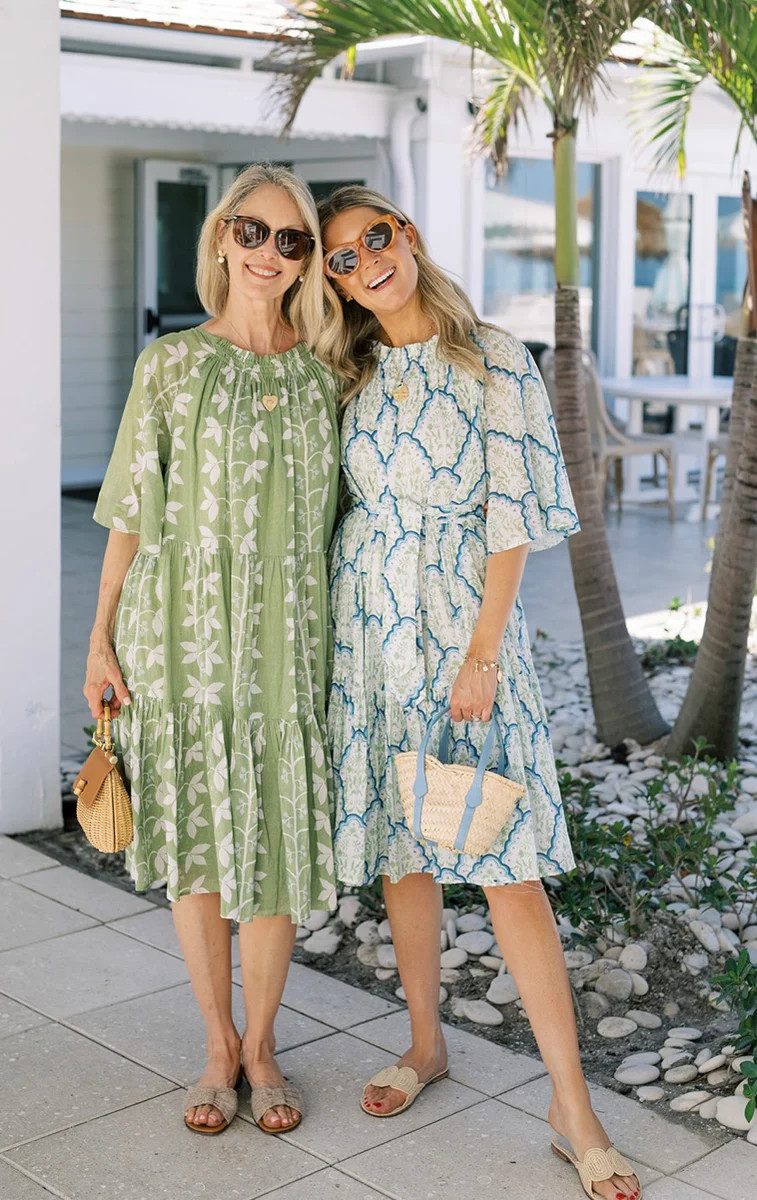 Gracie Midi Green Vine Dress by Sarah & Molly for navybleu | navyBLEU LLC