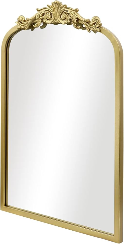 AIXI HOME Arendahl Traditional Gold Arch Wall Mirror, 15"x23" Carved Elegant Rectangle Vintage Mi... | Amazon (US)