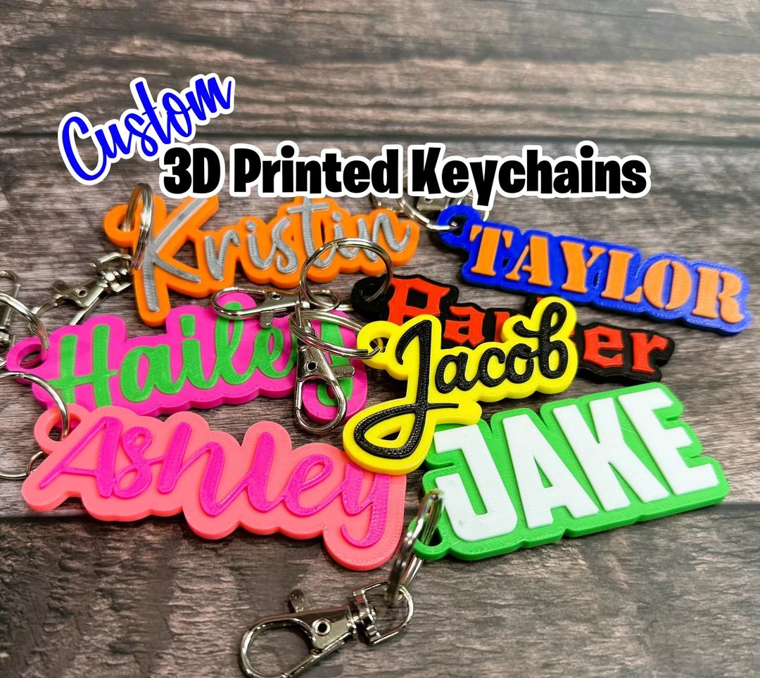 Custom 3D Printed Keychain Custom Key Chain Name Keychain Custom Key Ring 3D Printed Name Custom ... | Etsy (US)