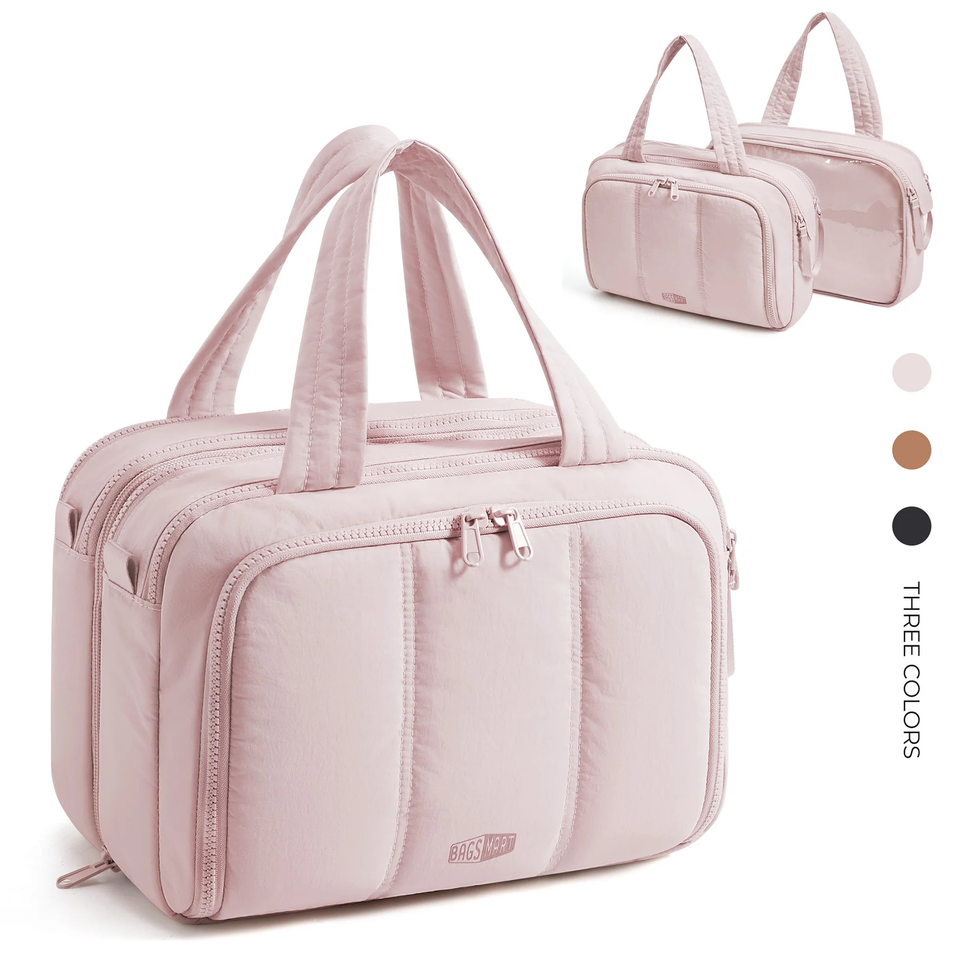 BAGSMART Large Toiletry Bag for Women,  Lightweight Travel  Cosmetic Makeup Bag Organizer with Ha... | Walmart (US)