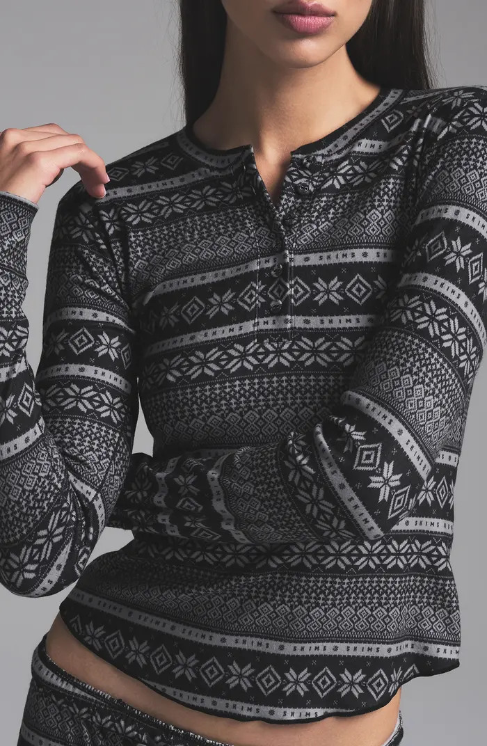 Logo Plush Pointelle Henley | Nordstrom