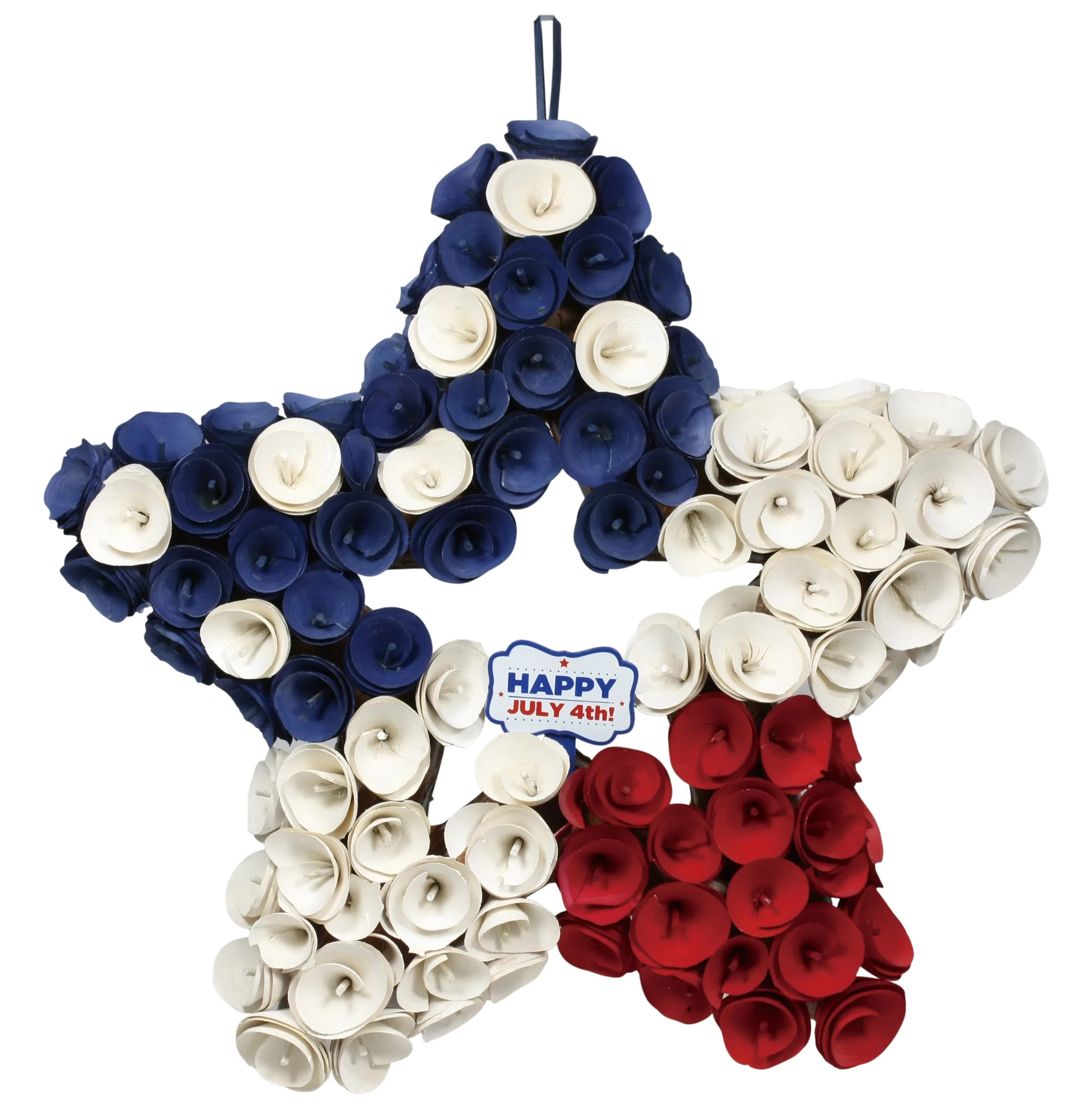 Way To Celebrate Patriotic Star Shaped Woodchip Wreath - Walmart.com | Walmart (US)