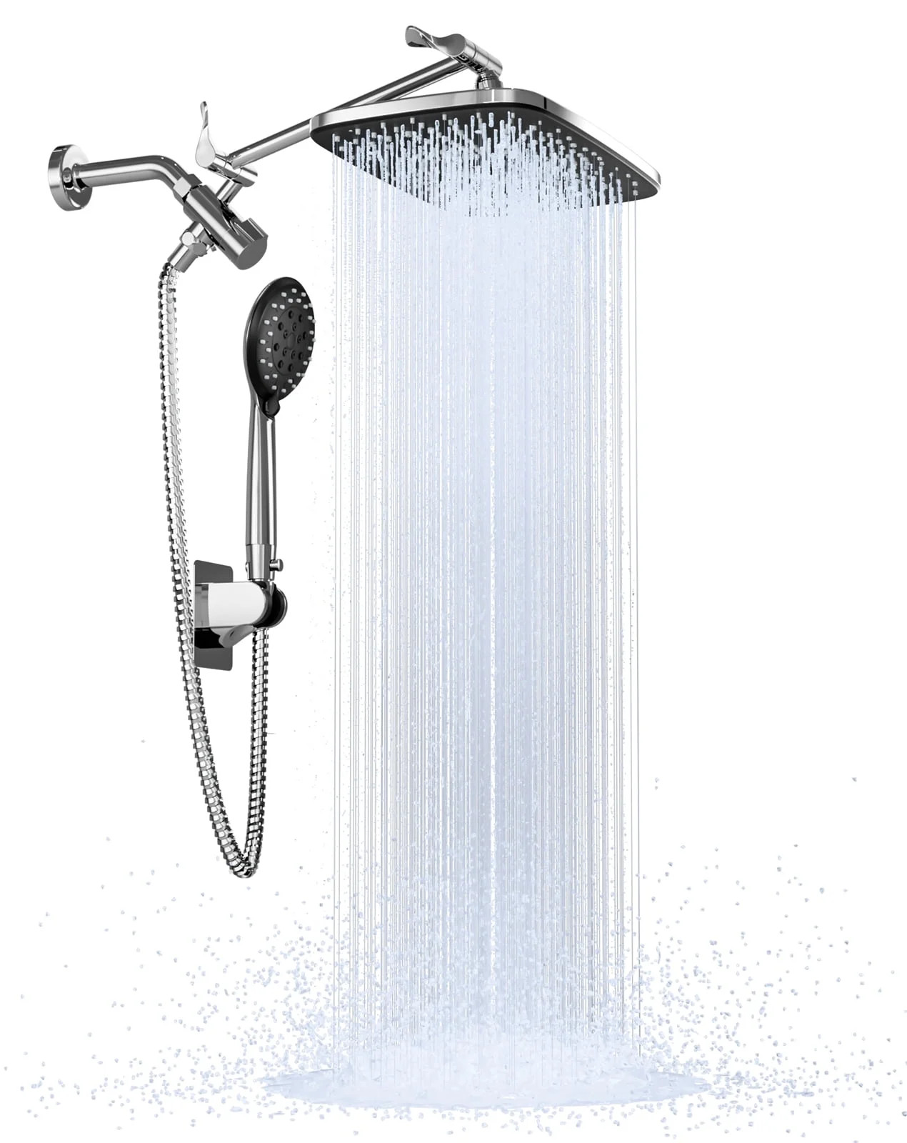 Ophanie 12 Inch High Pressure Rain Shower Head Combo with Adjustable Extension Arm - Wide Rainfal... | Walmart (US)