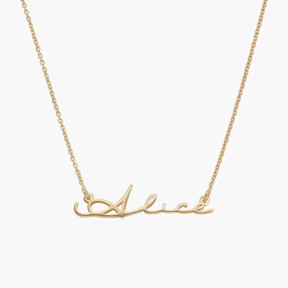 Mon Petit Name Necklace - 14K Solid Gold | Oak & Luna (US)