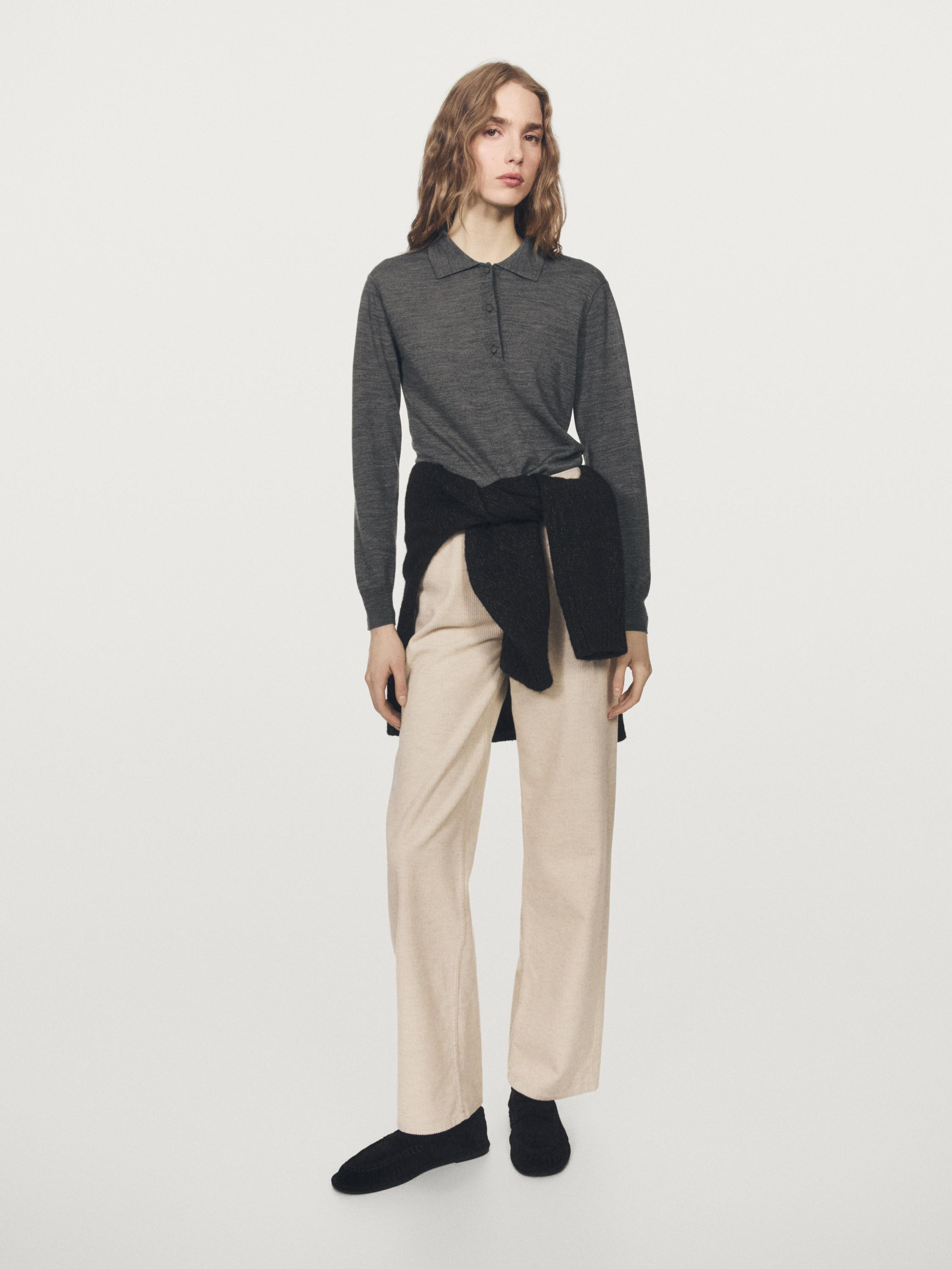 Wool knit polo sweater | Massimo Dutti US