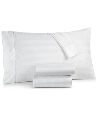 1.5" Stripe 550 Thread Count 100% Cotton 4-Pc. Sheet Set, Queen | Macy's