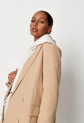 Missguided - Beige Co Ord Tailored Longline Blazer | Missguided (US & CA)