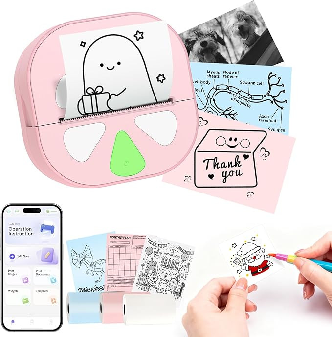 Mini Sticker Printer Thermal Sticker Maker Machine,Bluetooth Print Pods for Kids Teens Gifts,Pock... | Amazon (US)