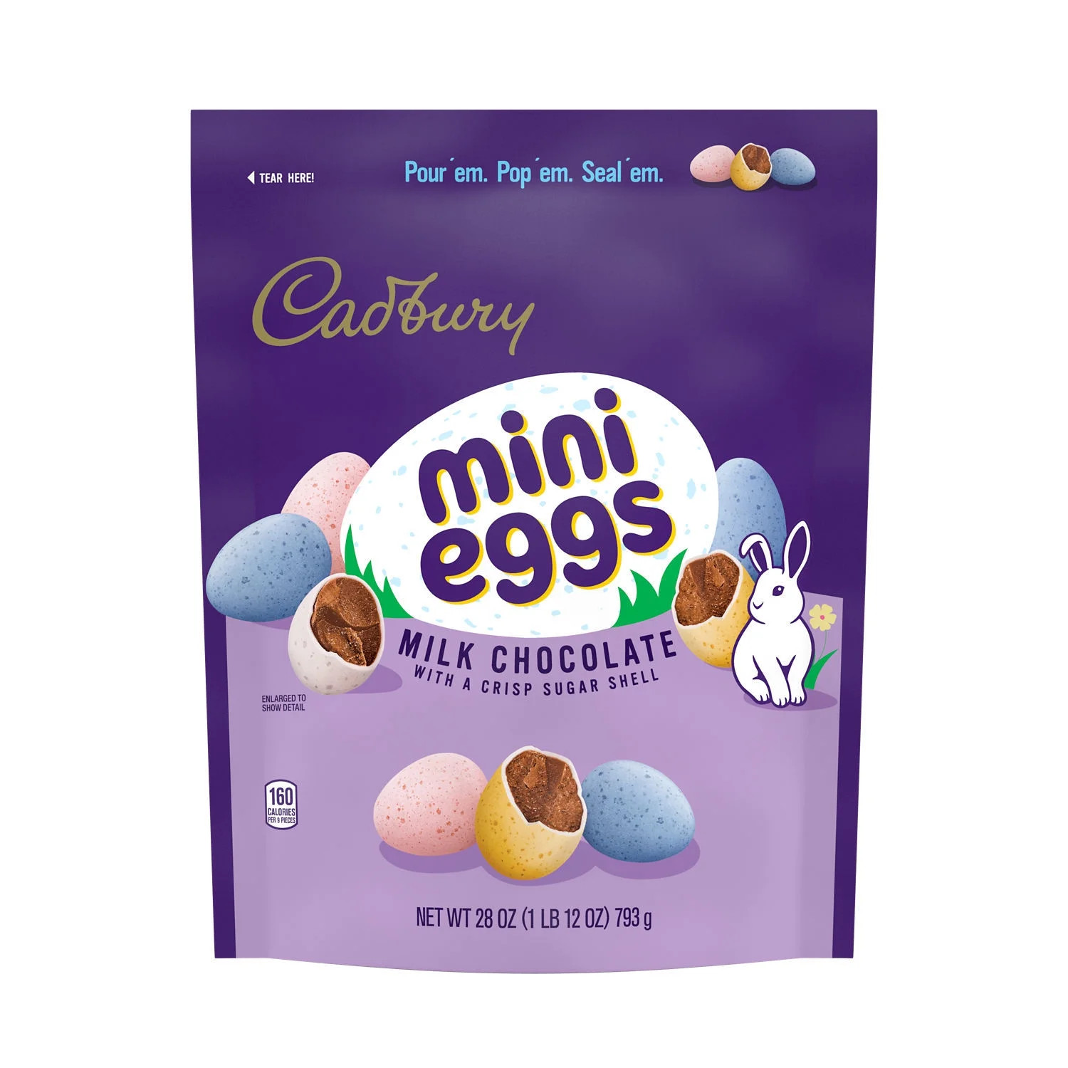 CADBURY, MINI EGGS Milk Chocolate with a Crisp Sugar Shell Treats, Easter Candy, 28 oz, Resealabl... | Walmart (US)