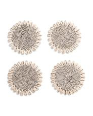 Set Of 4 Capiz Coasters With Gift Box | TJ Maxx