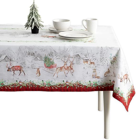 Maison d' Hermine Christmas Tradition 100% Cotton Tablecloth Kitchen Dining Table Cloth for Recta... | Amazon (US)