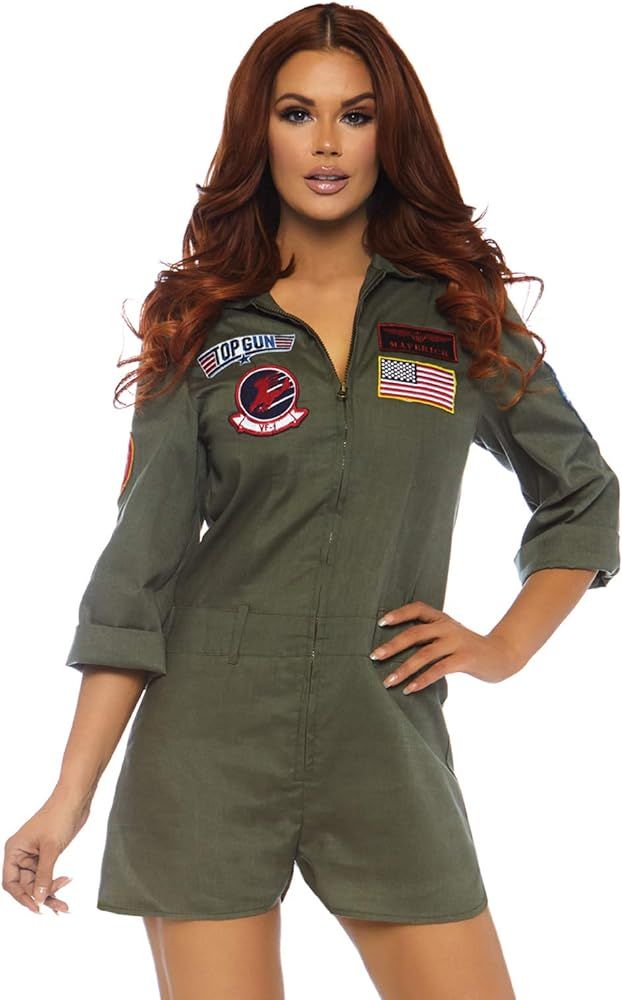 Leg Avenue Women's Top Gun Licensed Women's Romper Flight Suit Costume | Amazon (US)