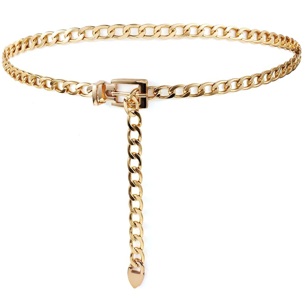 TIESOME Gürtel Damen Kettengürtel, Gold Ketten-Gürtel Einstellbar Taillenkette, Dünne Taille ... | Amazon (DE)