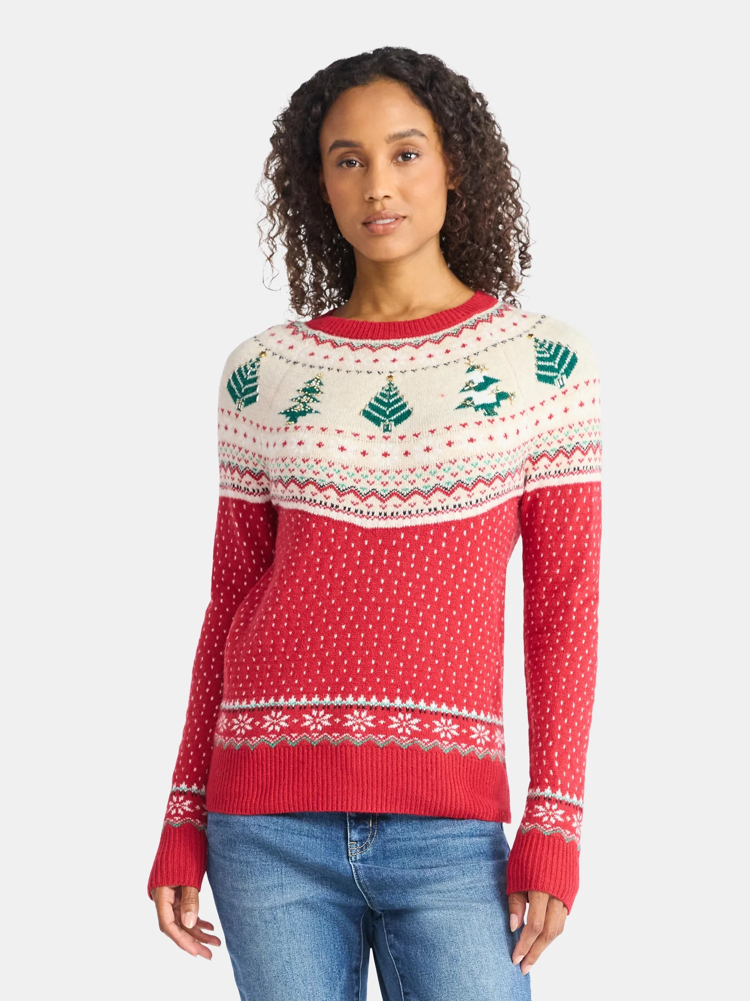 Holiday Time Women's & Women's Plus Pretty Christmas Sweater, Sizes XXS-4X | Walmart (US)