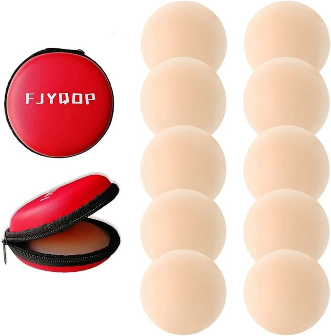 FJYQOP Silicone Nipple Covers - 5 Pairs, Women's Reusable Invisible Adhesive Pasties Nippleless C... | Amazon (US)