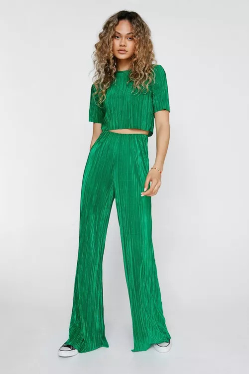 Plisse Short Sleeve Crop Top | Nasty Gal Canada