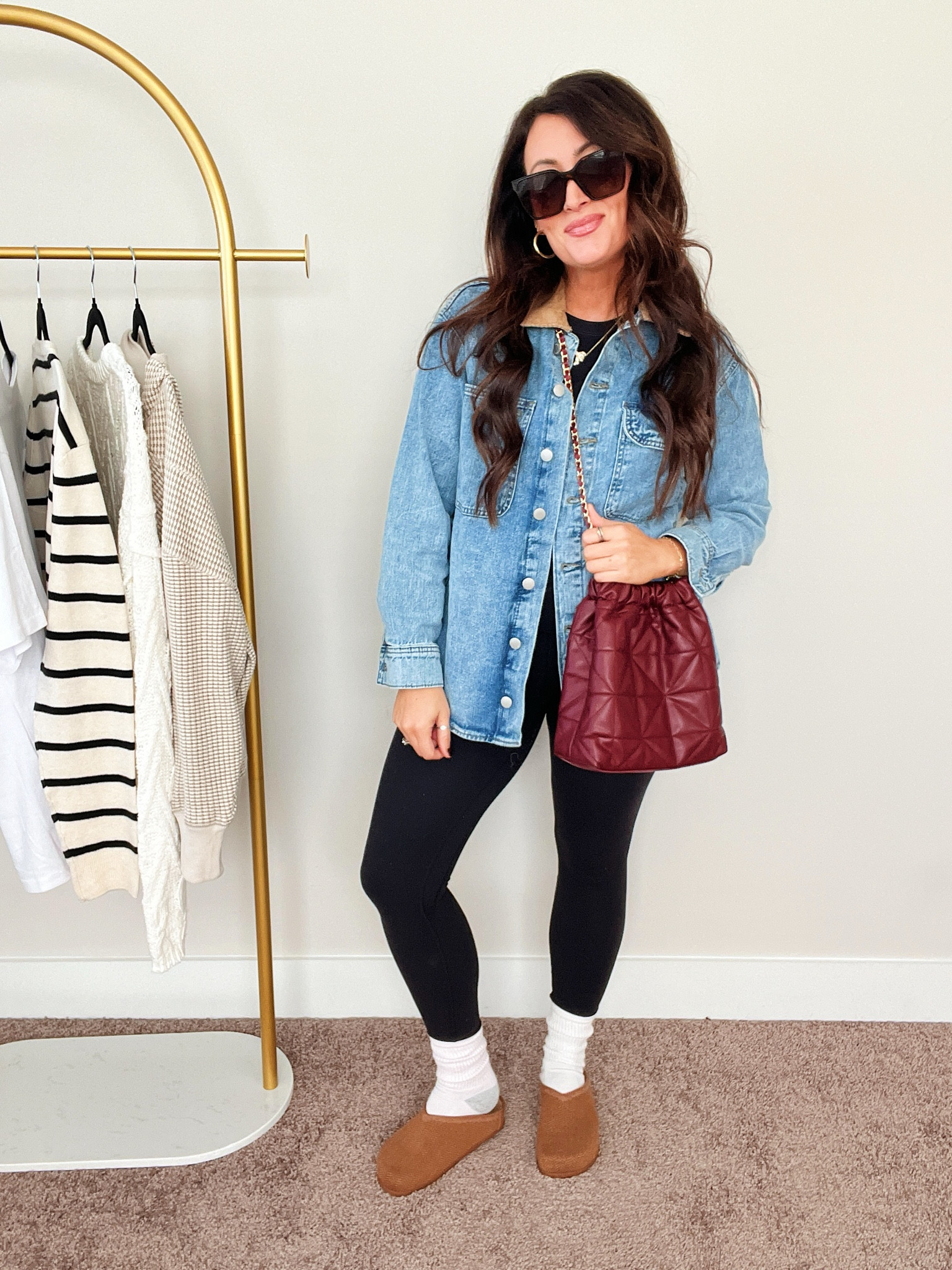 • small shacket 
• size 6 leggings 
• clogs run big, if between, go down 

#LTKSeasonal #LTKFindsUnder50 #LTKStyleTip