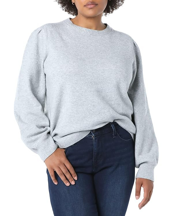 Amazon Essentials Women's Soft Touch Pleated Shoulder Crewneck Sweater | Amazon (US)