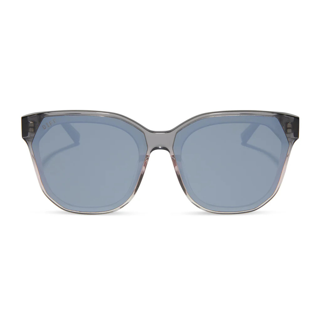 GIA - SMOKE ROSE CRYSTAL OMBRE + SILVER FLASH SUNGLASSES | DIFF Eyewear