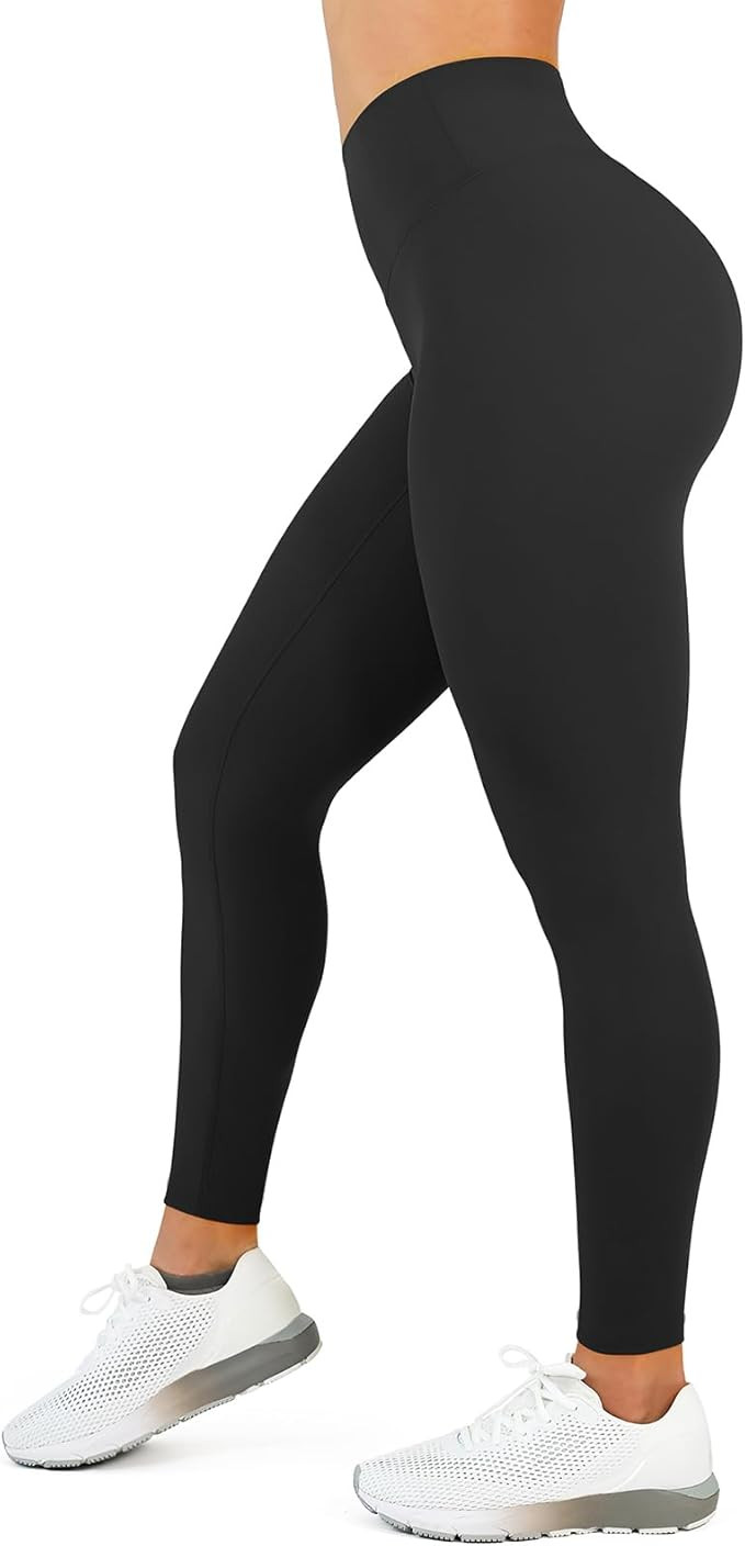 High Waisted Leggings for Women - No Front Seam Tummy Control Yoga Pants for Workout Running No S... | Amazon (US)