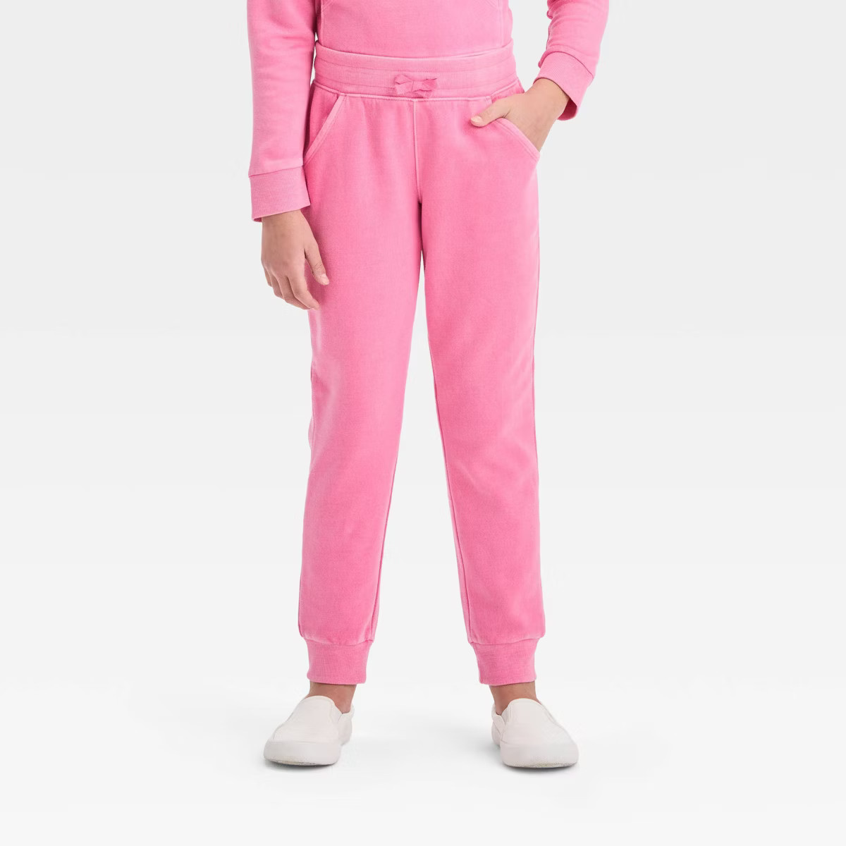 Girls' Fleece Jogger Pants - Cat & Jack™ Rose Pink M | Target