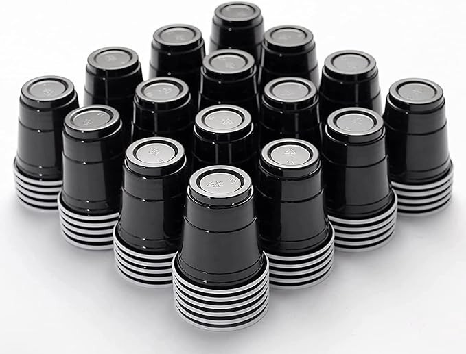 Sleek Black Plastic Shot Cups [100-Pack 2oz]- Graduation, Grad Party, Weddings, Cocktail Parties,... | Amazon (US)