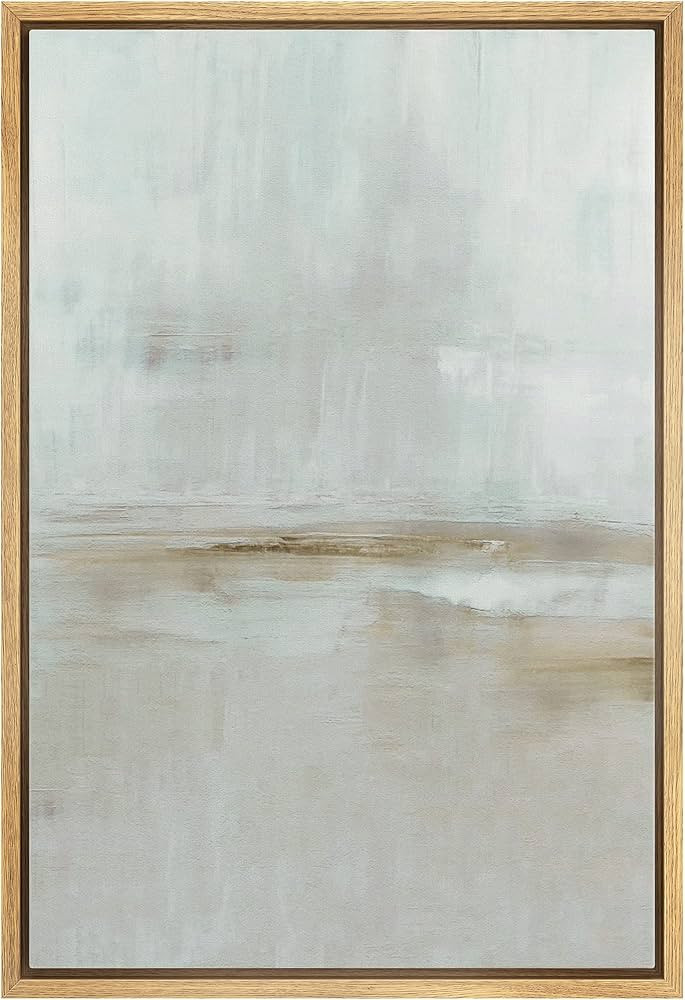 IDEA4WALL Framed Canvas Print Wall Art Pastel Watercolor Gray Grunge Landscape Abstract Shapes Il... | Amazon (US)