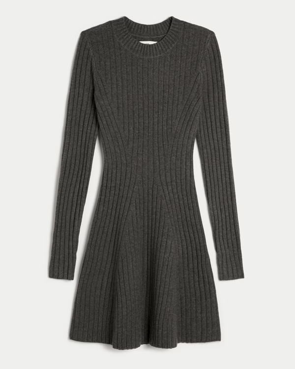 Women's Ribbed Skater Mini Sweater Dress | Women's Dresses & Rompers | HollisterCo.com | Hollister (UK)