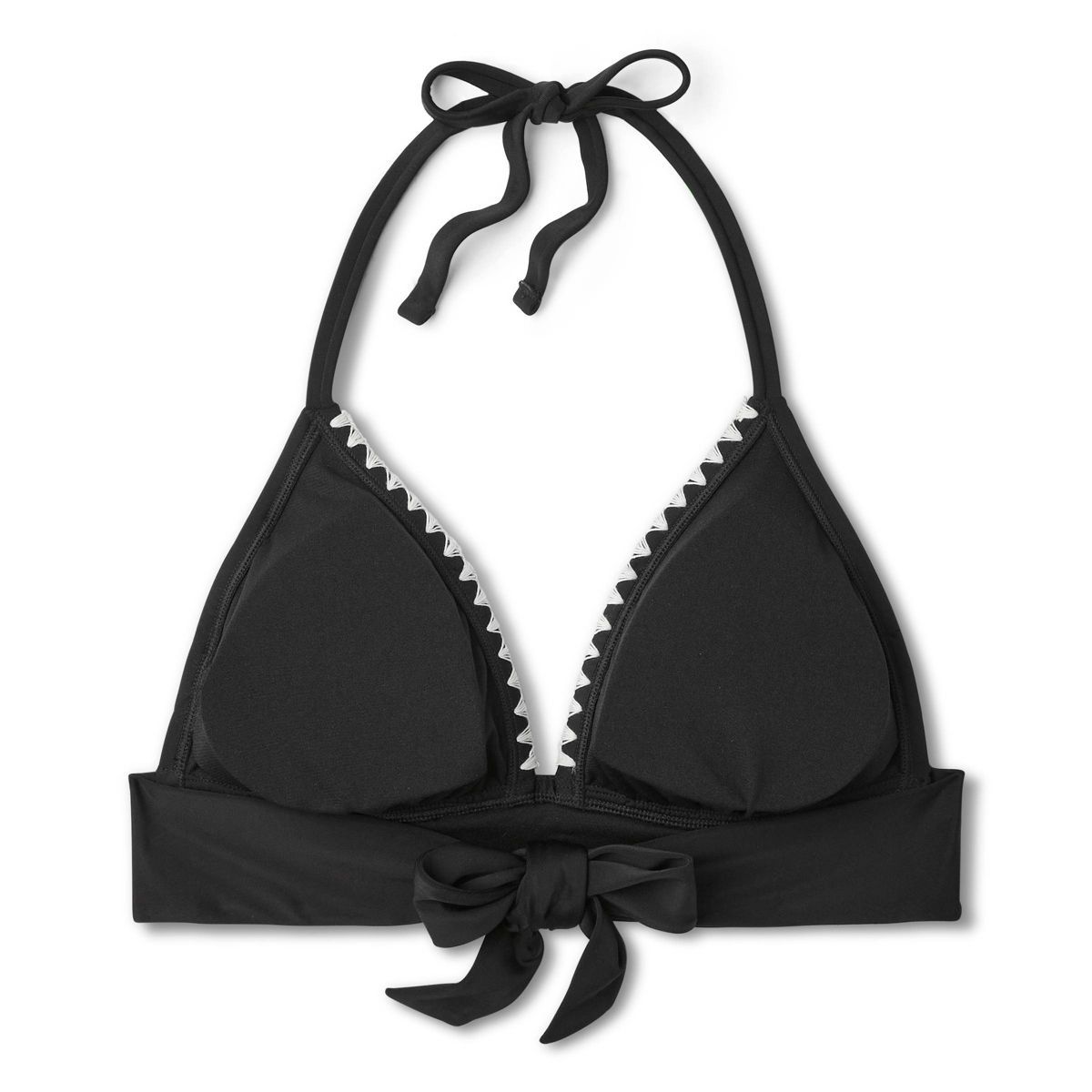 Women's Crochet Trim Halter Bikini Top - Kona Sol™ Black | Target