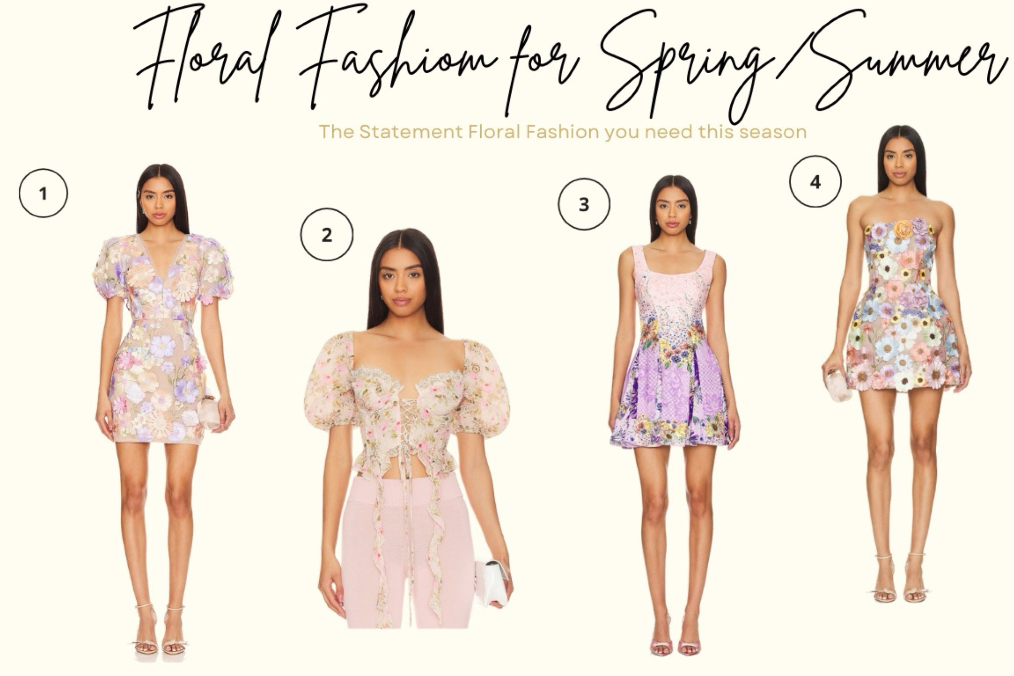 Florals are a big trend this season and I particularly love how dainty and chic these floral dresses and corset top are. These are perfect for any special occasion this season - weddings, baby shower, bridal shower or cocktail party. The details on each piece are so intricate - definite head turners

#LTKParties #LTKWedding #LTKSeasonal