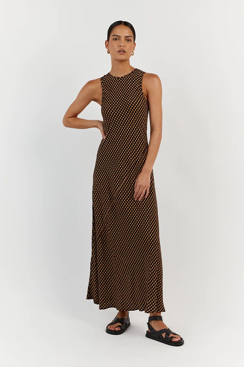 MILA CARAMEL SLIP DRESS | DISSH