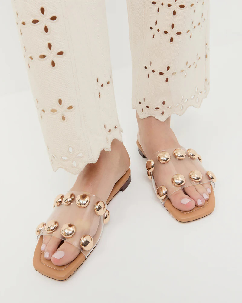 Hayes Dune/Champagne Studded Sandal | Loeffler Randall