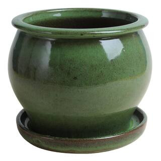 Trendspot 8 in. Studio Ceramic Planter in Green DB10021-08H - The Home Depot | The Home Depot