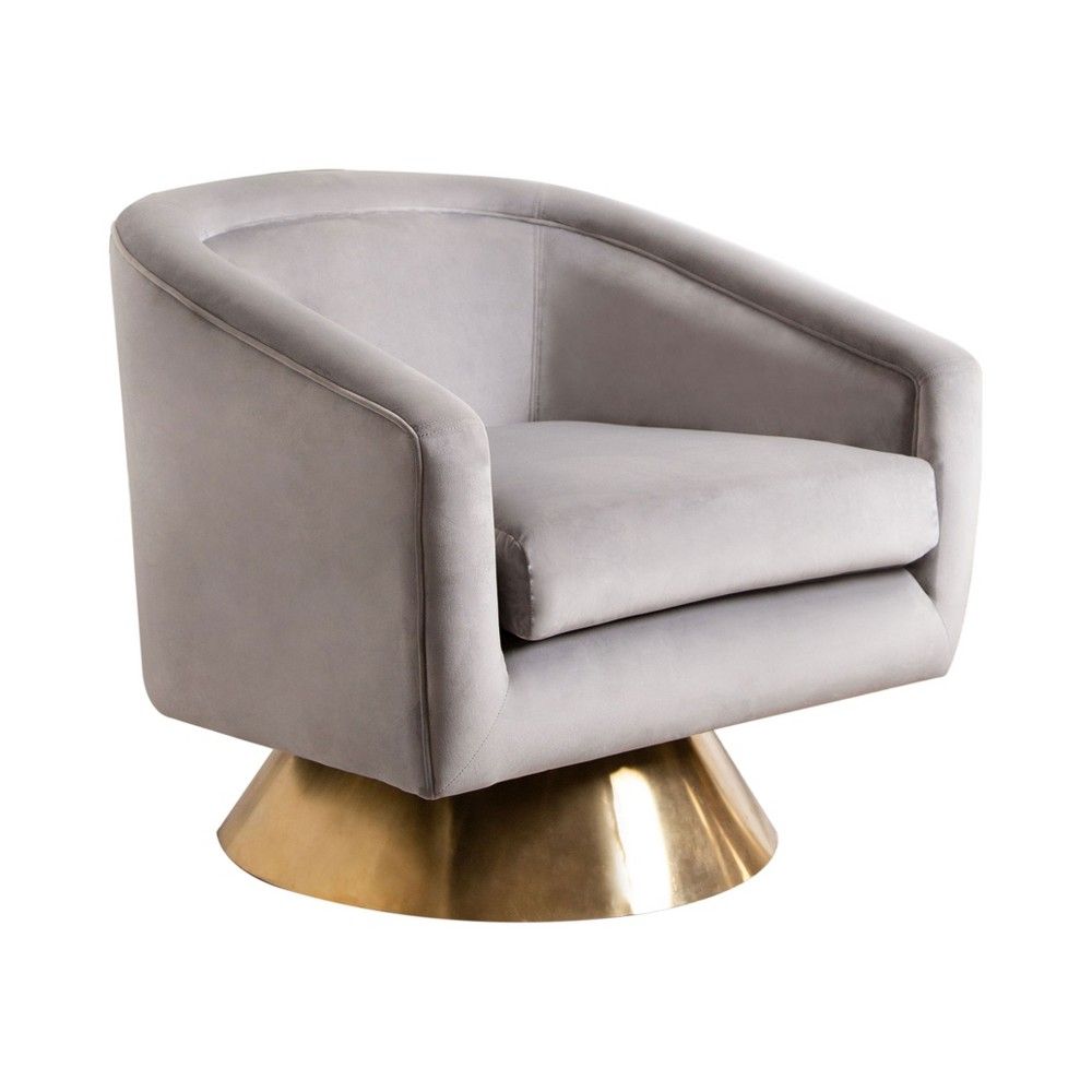 Leyla Velvet Swivel Chair Gray - Abbyson Living | Target