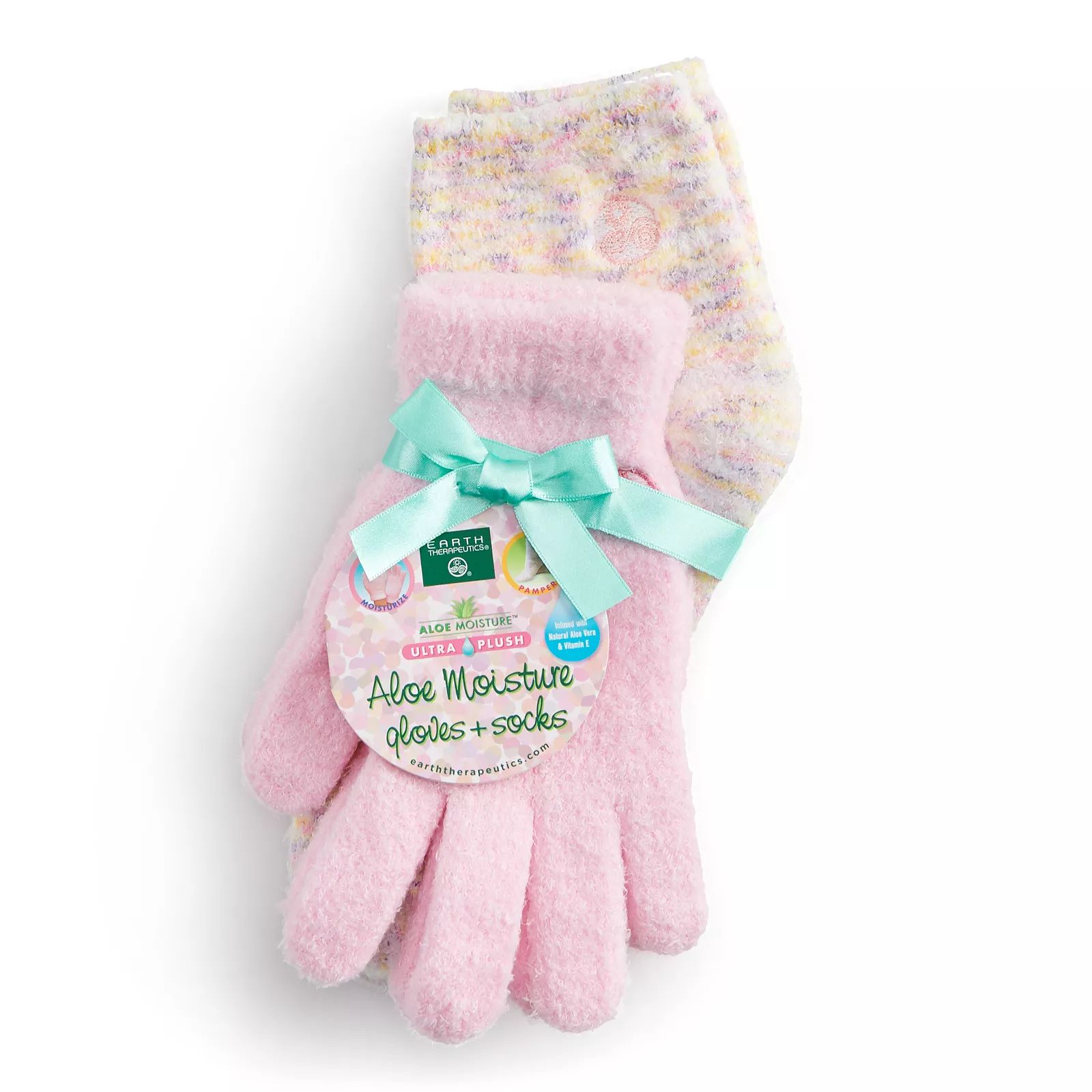 Earth Therapeutics Aloe Moisture Gloves & Socks Set - Confetti / Pink | Kohl's