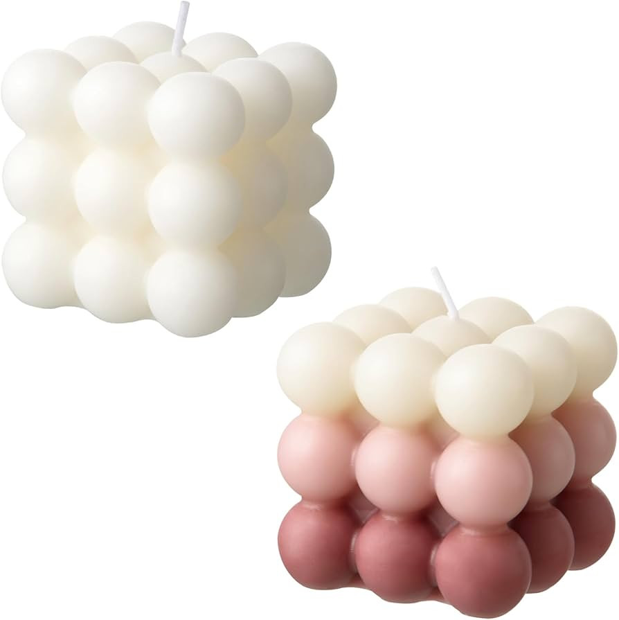ACITHGL Bubble Candle - Cube Soy Wax Candles, Home Decor Candle, Scented Candle Set 2 Pieces, Hom... | Amazon (US)