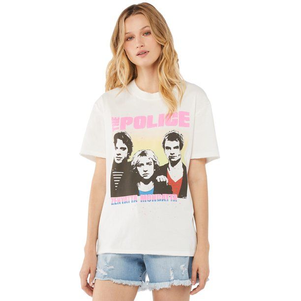 Scoop Women's The Police Boyfriend T-Shirt | Walmart (US)