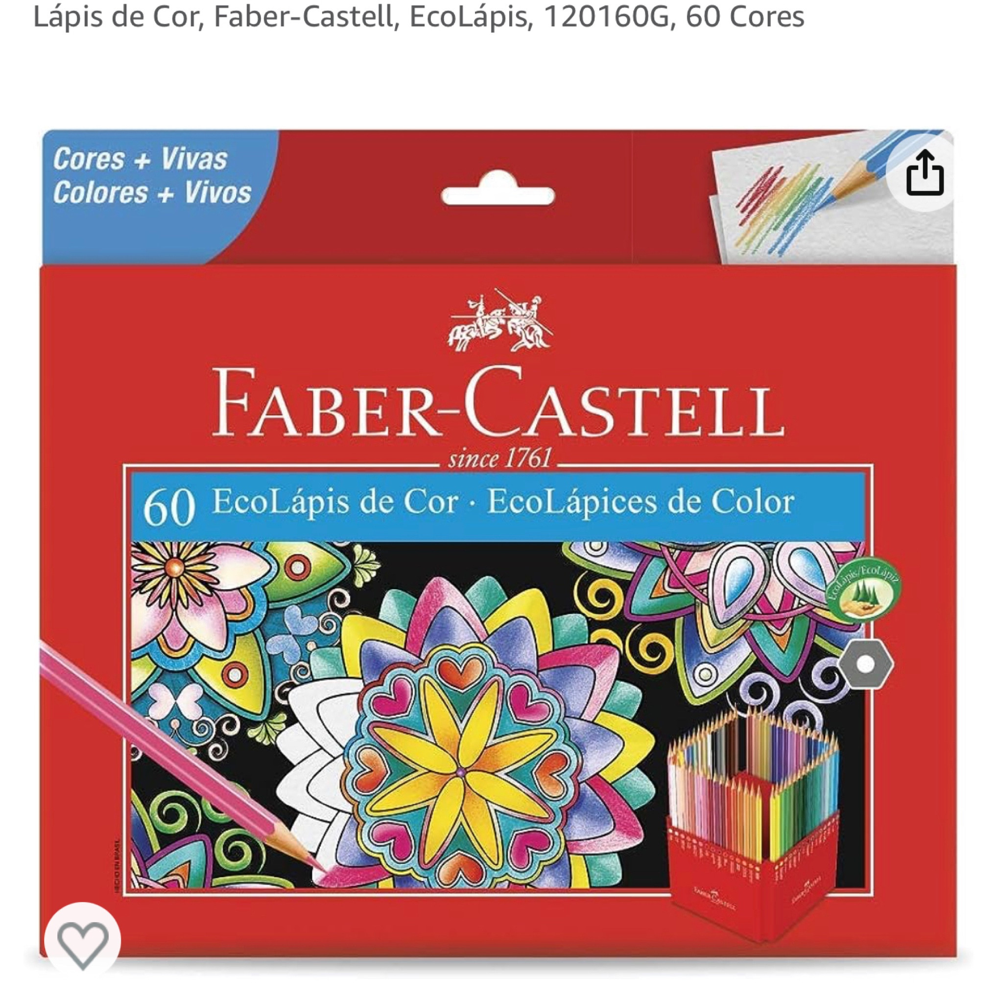 Lápis de Cor, Faber-Castell, EcoLápis, 120160G, 60 Cores

#amazonnaltkacademy