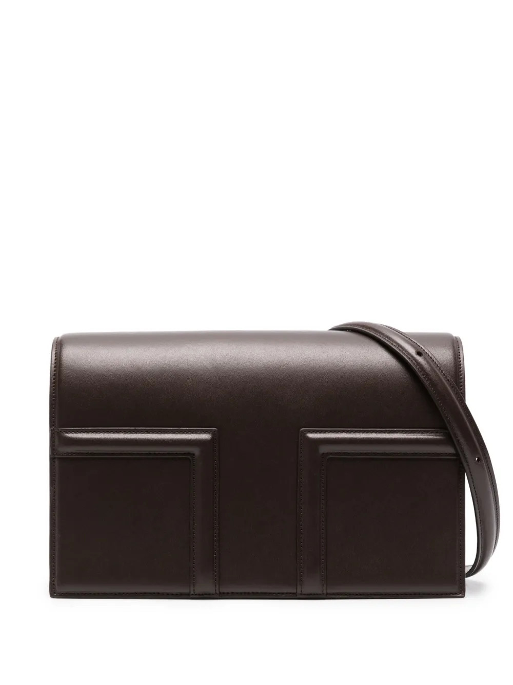 TOTEME T Flap Leather Crossbody Bag | Brown | FARFETCH UK | Farfetch Global
