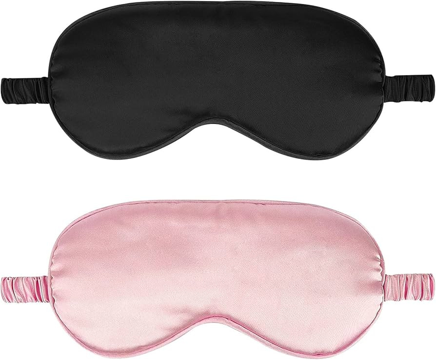 2Pack Silk Sleep Mask,IEKEODI Eye Mask for Sleeping,Elastic Blackout Eye Mask & Blindfold for Ful... | Amazon (US)