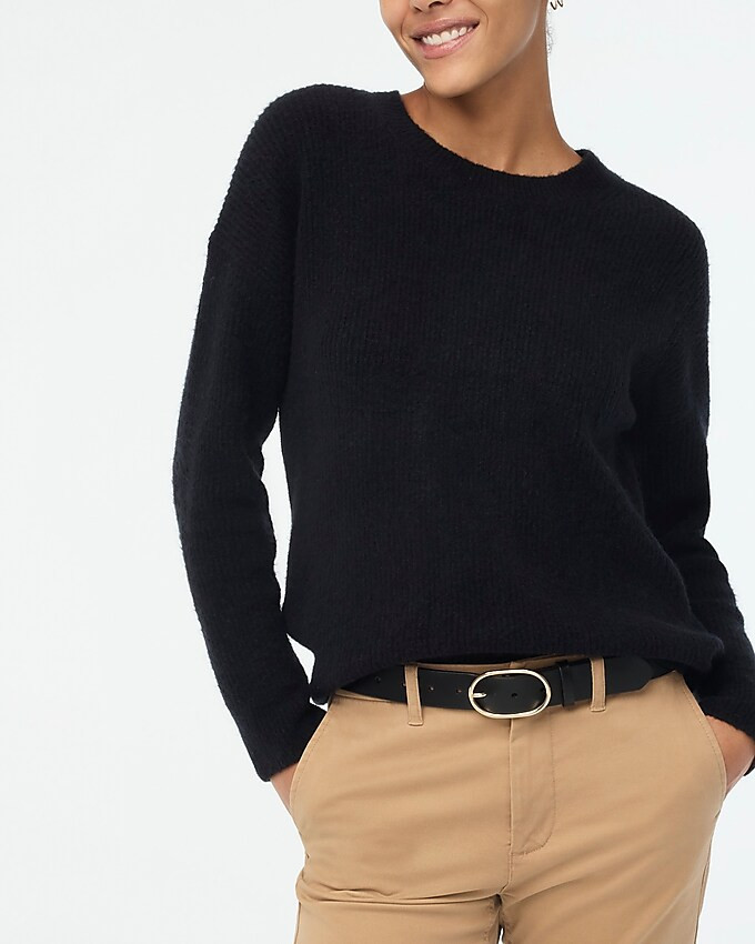 Ribbed boyfriend crewneck sweater in extra-soft yarn | J.Crew Factory