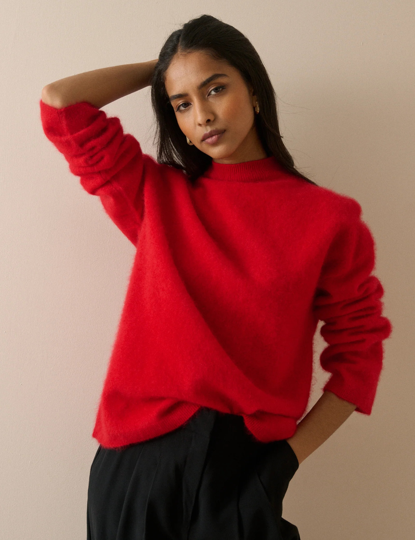 Red Brushed Wool Jumper | Nobody's Child