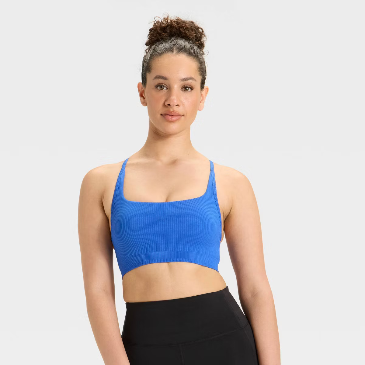 Women's Seamless Ribbed Light Support Sports Bra - All In Motion™ | Target