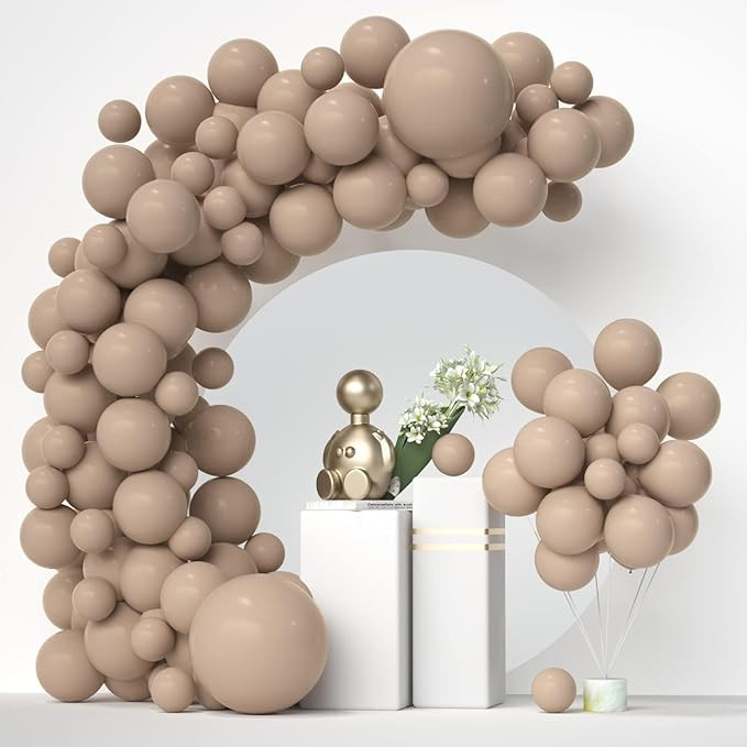 Double Stuffed Nude Balloons with Black Balloons Inside - Matte of Nude Apricot Brown Latex Ballo... | Amazon (US)