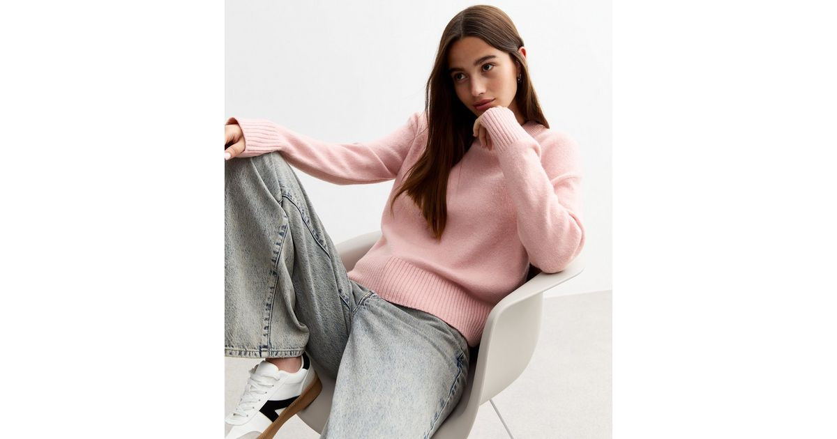 Light Pink Soft Knit Crew Neck Jumper  | New Look | New Look (UK)