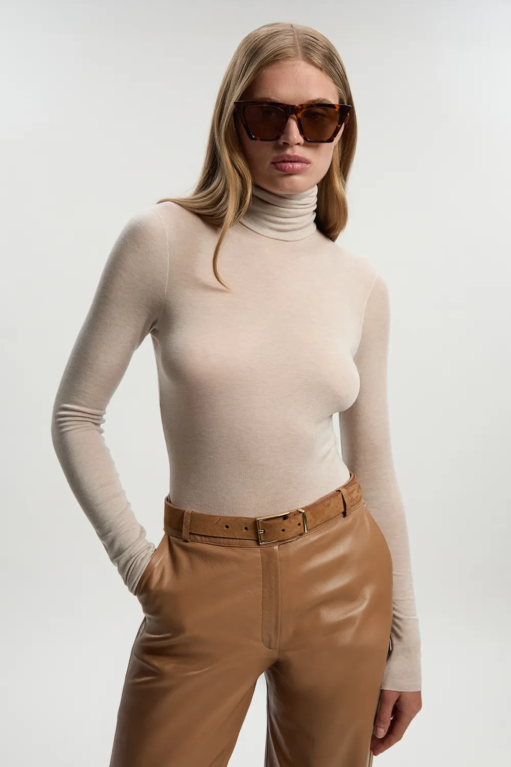 Wool Blend High Neck Long Sleeve Bodysuit | Karen Millen UK + IE + DE + NL