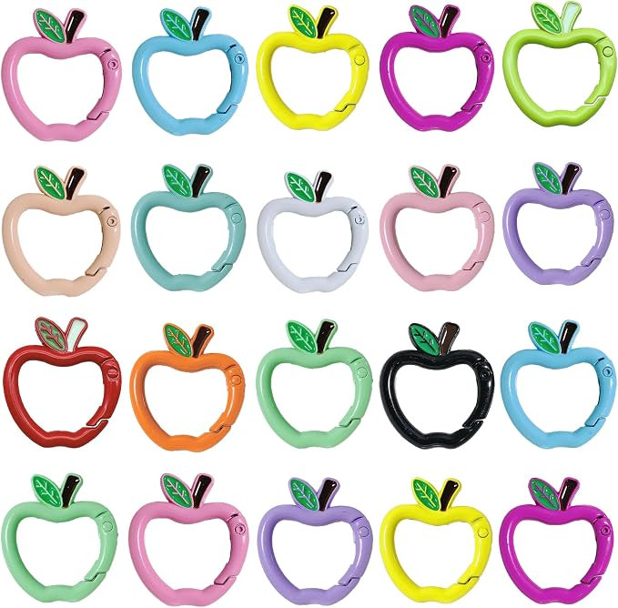 20 Packs Cute Carabiner Keychain Clips, Carabiner Clip Aluminum Clips for Keychains, Water Bottle... | Amazon (US)