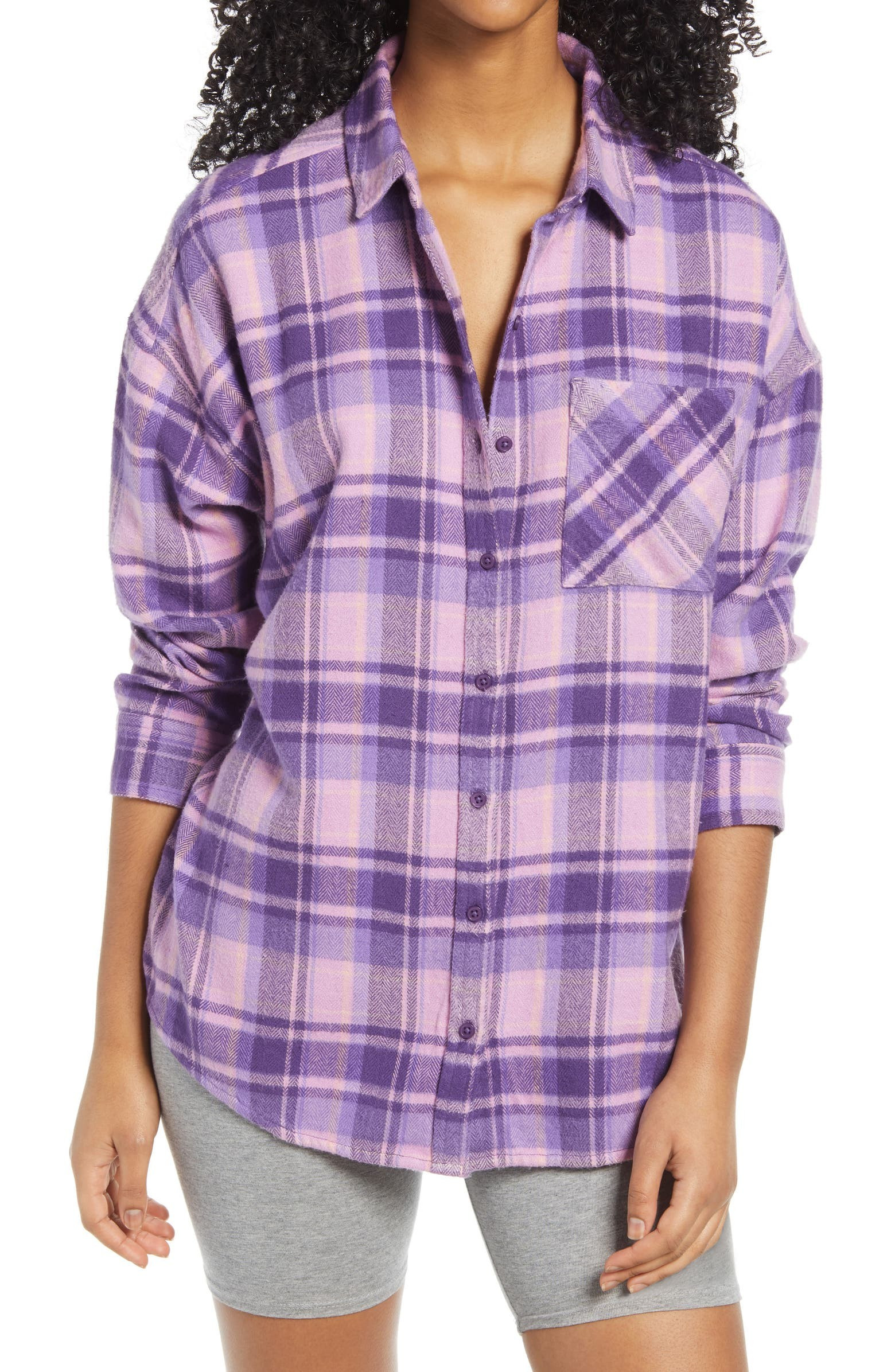 Boyfriend Plaid Button-Up Shirt | Nordstrom Rack