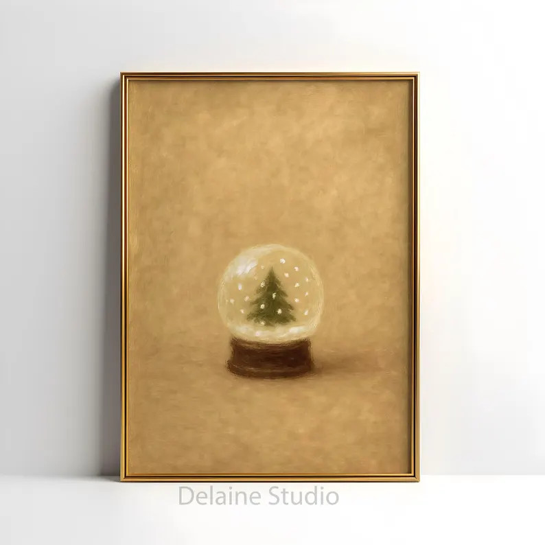 Vintage Globe Painting | Holiday Decor (digital Download) - Etsy | Etsy (US)